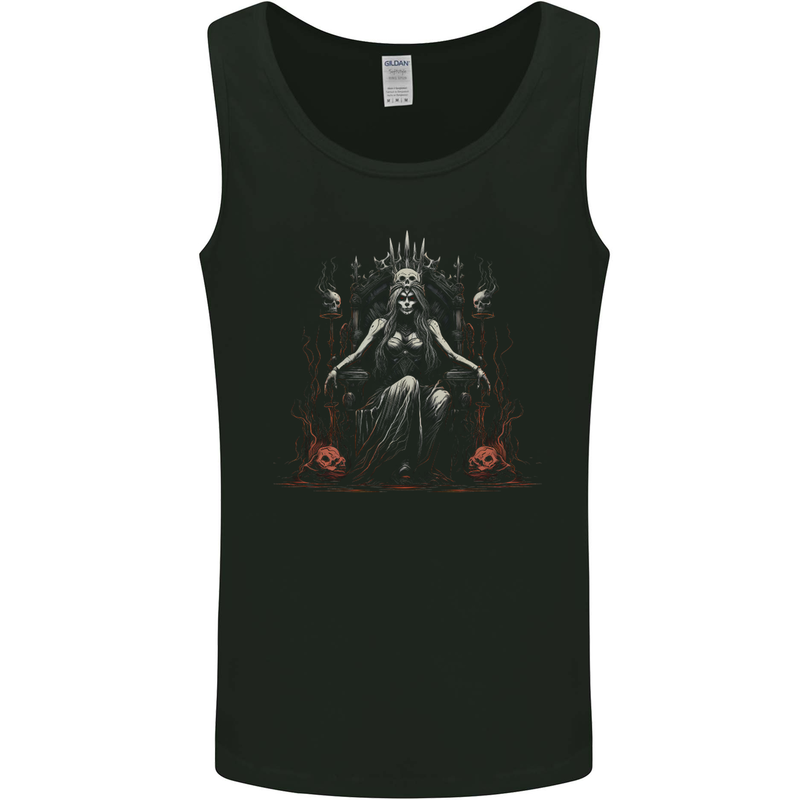 Queen Witch Fantasy Halloween Skulls Demon Mens Vest Tank Top Black