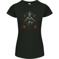 Queen Witch Fantasy Halloween Skulls Demon Womens Petite Cut T-Shirt Black