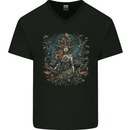 Queen of Nature Fantasy Pagan Mens V-Neck Cotton T-Shirt Black