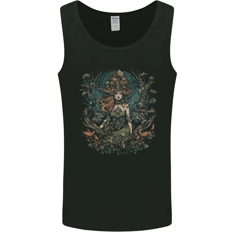 Queen of Nature Fantasy Pagan Mens Vest Tank Top Black