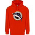 Quints Shark Fishing Amnity Island Great White Mens 80% Cotton Hoodie Bright Red