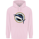 Quints Shark Fishing Amnity Island Great White Mens 80% Cotton Hoodie Light Pink