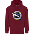 Quints Shark Fishing Amnity Island Great White Mens 80% Cotton Hoodie Maroon