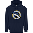 Quints Shark Fishing Amnity Island Great White Mens 80% Cotton Hoodie Navy Blue