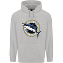 Quints Shark Fishing Amnity Island Great White Mens 80% Cotton Hoodie Sports Grey