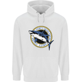Quints Shark Fishing Amnity Island Great White Mens 80% Cotton Hoodie White