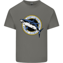 Quints Shark Fishing Amnity Island Great White Mens Cotton T-Shirt Tee Top Charcoal