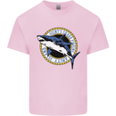 Quints Shark Fishing Amnity Island Great White Mens Cotton T-Shirt Tee Top Light Pink