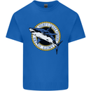 Quints Shark Fishing Amnity Island Great White Mens Cotton T-Shirt Tee Top Royal Blue