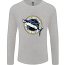 Quints Shark Fishing Amnity Island Great White Mens Long Sleeve T-Shirt Sports Grey