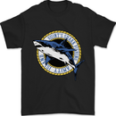 Quints Shark Fishing Amnity Island Great White Mens T-Shirt 100% Cotton Black