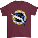 Quints Shark Fishing Amnity Island Great White Mens T-Shirt 100% Cotton Maroon