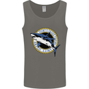 Quints Shark Fishing Amnity Island Great White Mens Vest Tank Top Charcoal