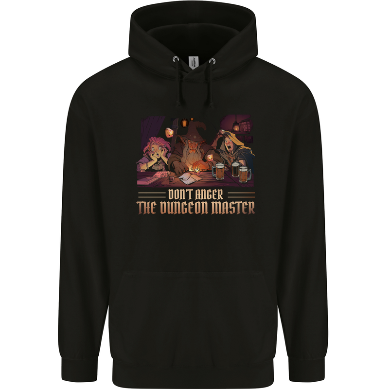 RPG Anger the Dungeon Master Role Play Games Childrens Kids Hoodie Black