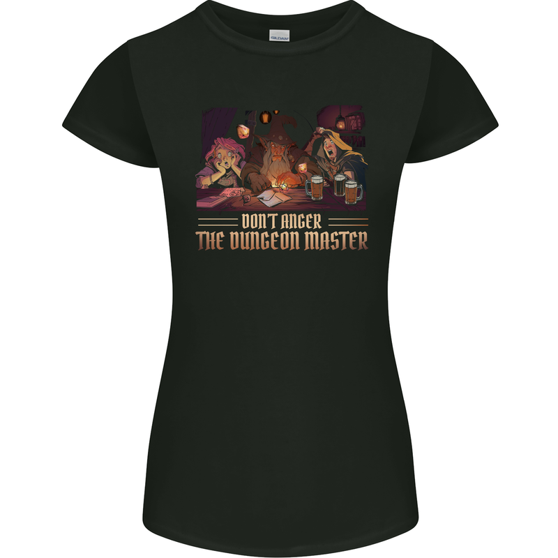 RPG Anger the Dungeon Master Role Play Games Womens Petite Cut T-Shirt Black