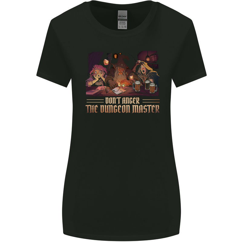 RPG Anger the Dungeon Master Role Play Games Womens Wider Cut T-Shirt Black