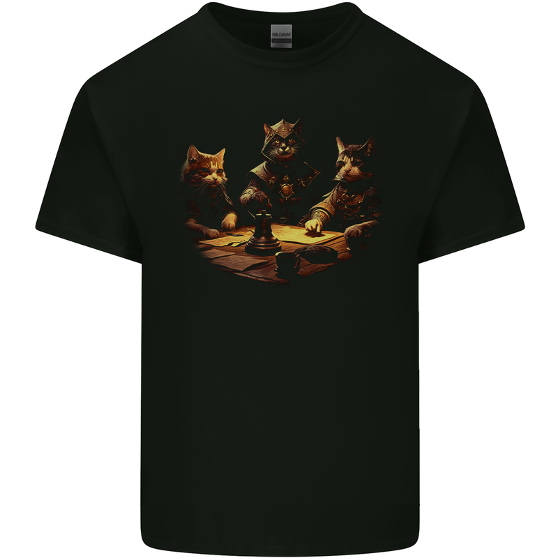 RPG Cats Role Play Games Mens Cotton T-Shirt Tee Top Black