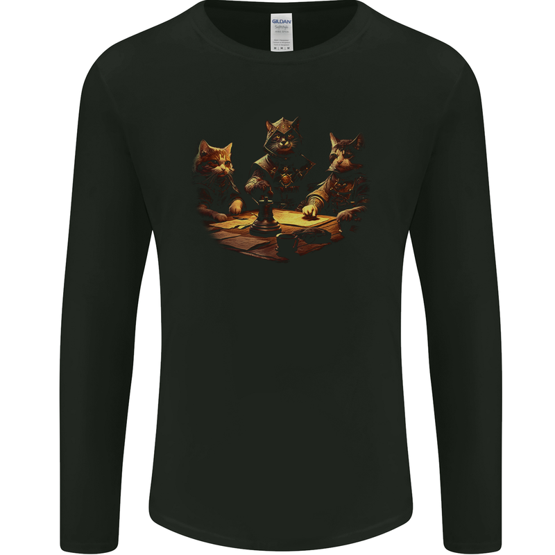RPG Cats Role Play Games Mens Long Sleeve T-Shirt Black
