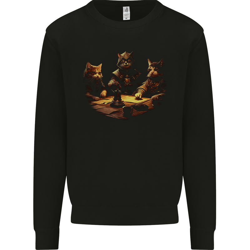 RPG Cats Role Play Games Mens Sweatshirt Jumper Black