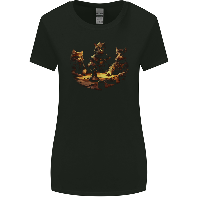 RPG Cats Role Play Games Womens Wider Cut T-Shirt Black