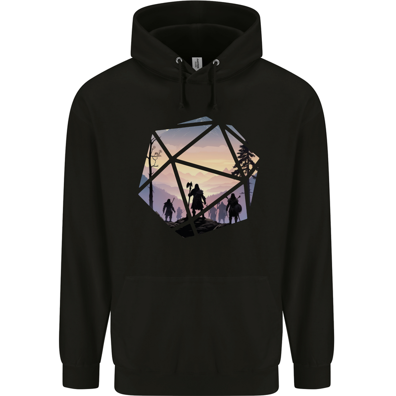 RPG Dice Role Play Games Mens 80% Cotton Hoodie Black