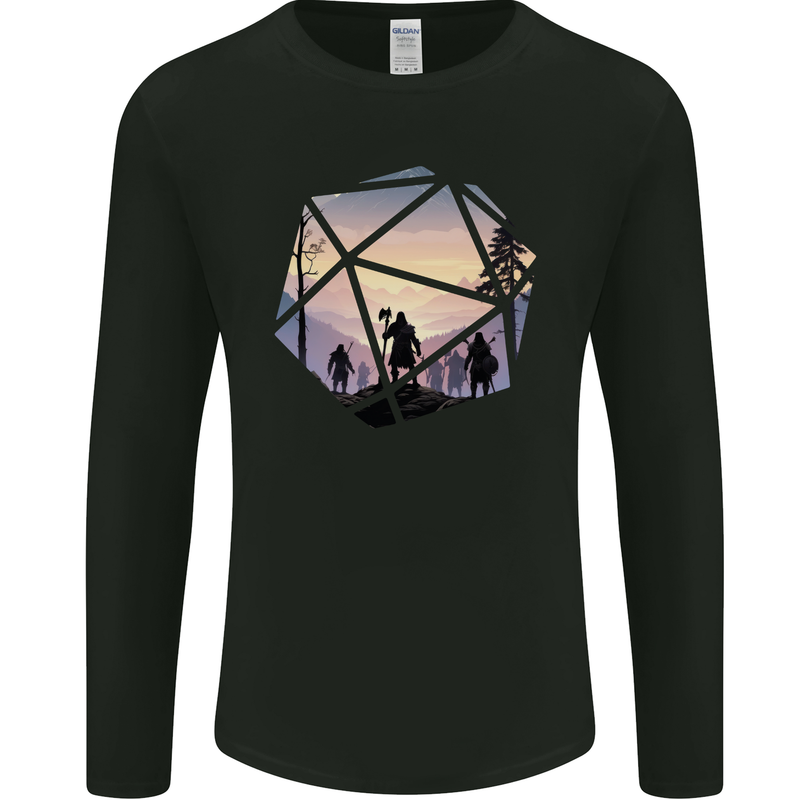 RPG Dice Role Play Games Mens Long Sleeve T-Shirt Black