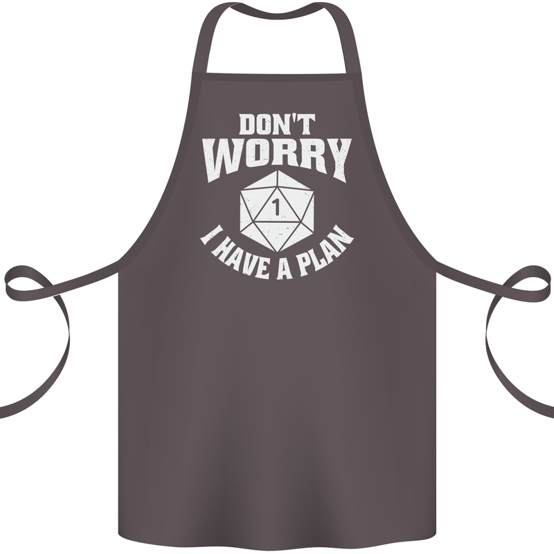 RPG Dont Worry I Have a Plan Role Play Games Cotton Apron 100% Organic Dark Grey