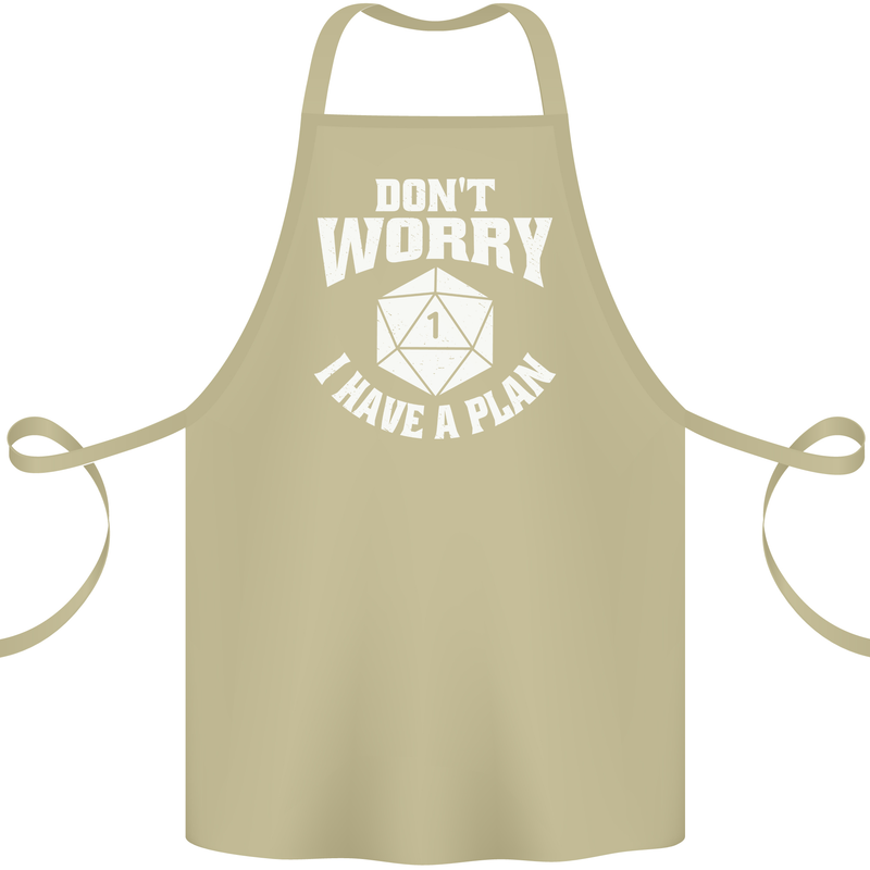 RPG Dont Worry I Have a Plan Role Play Games Cotton Apron 100% Organic Khaki