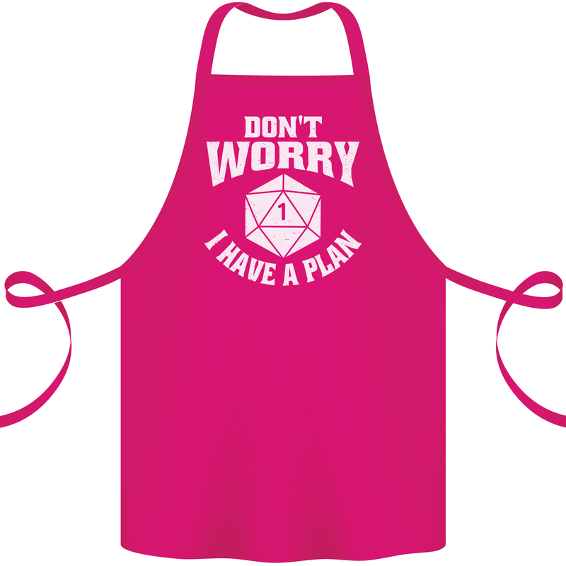 RPG Dont Worry I Have a Plan Role Play Games Cotton Apron 100% Organic Pink