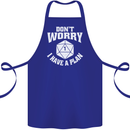 RPG Dont Worry I Have a Plan Role Play Games Cotton Apron 100% Organic Royal Blue