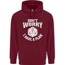 RPG Dont Worry I Have a Plan Role Play Games Mens 80% Cotton Hoodie Maroon