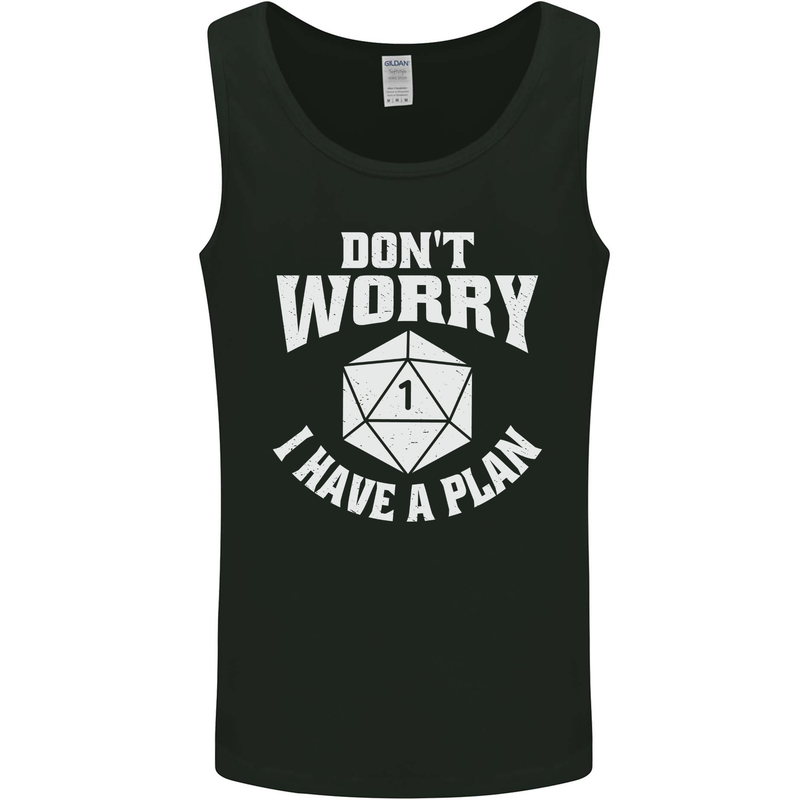 RPG Dont Worry I Have a Plan Role Play Games Mens Vest Tank Top Black