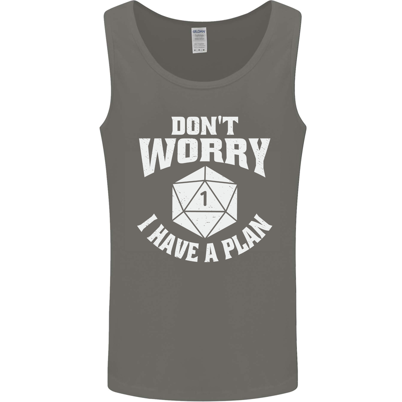 RPG Dont Worry I Have a Plan Role Play Games Mens Vest Tank Top Charcoal