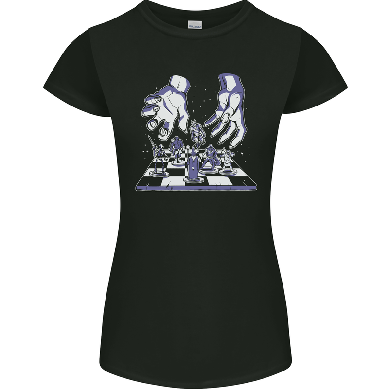 RPG Hands Role Play Games Womens Petite Cut T-Shirt Black