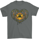 RPG Heart Role Play Games Dice Mens T-Shirt 100% Cotton Charcoal