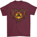 RPG Heart Role Play Games Dice Mens T-Shirt 100% Cotton Maroon