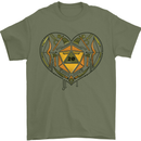 RPG Heart Role Play Games Dice Mens T-Shirt 100% Cotton Military Green