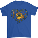 RPG Heart Role Play Games Dice Mens T-Shirt 100% Cotton Royal Blue