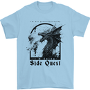 RPG I'm on a Side Quest Dragon Mens T-Shirt 100% Cotton Light Blue