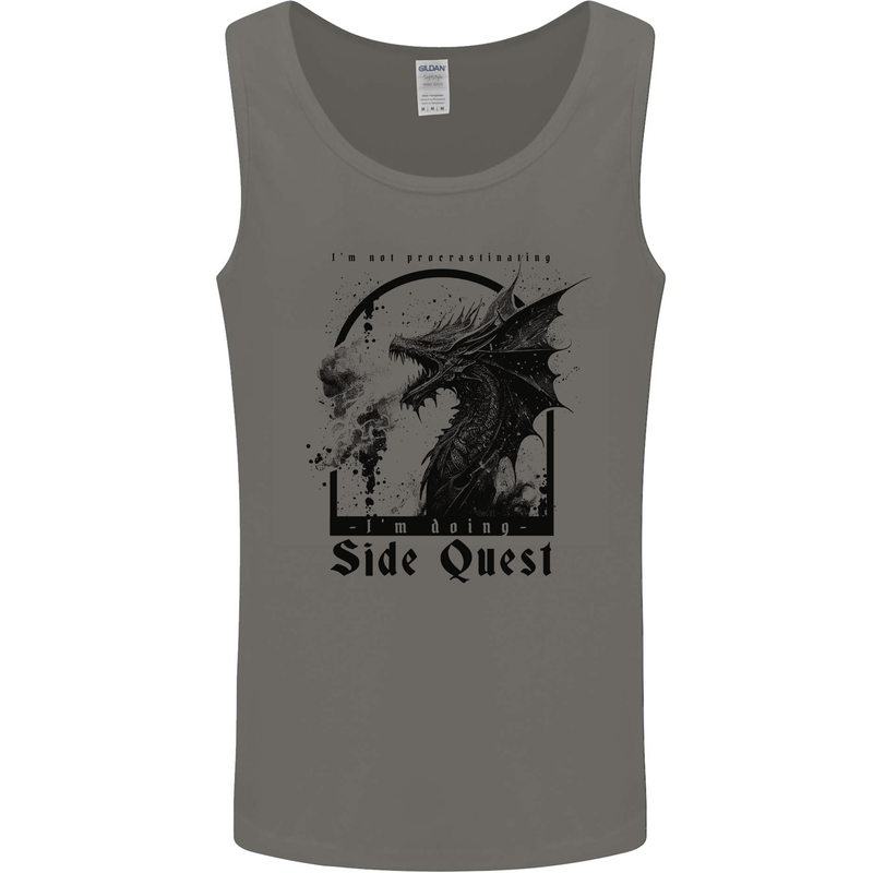 RPG I'm on a Side Quest Dragon Mens Vest Tank Top Charcoal