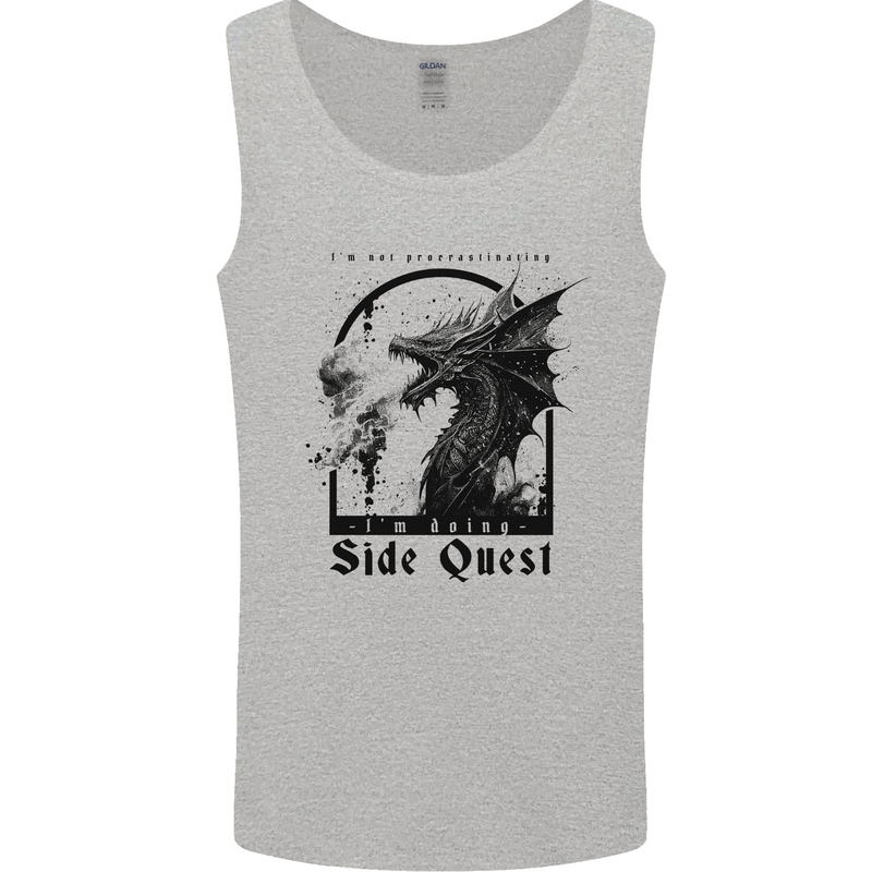 RPG I'm on a Side Quest Dragon Mens Vest Tank Top Sports Grey