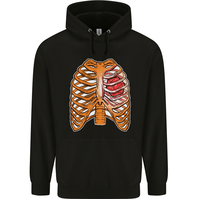 RPG Ribs Role Play Games Dice Mens 80% Cotton Hoodie Black