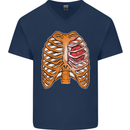 RPG Ribs Role Play Games Dice Mens V-Neck Cotton T-Shirt Navy Blue