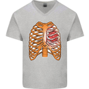 RPG Ribs Role Play Games Dice Mens V-Neck Cotton T-Shirt Sports Grey