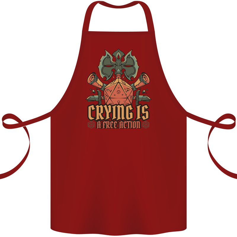 RPG Role Playing Games Crying Free Action Cotton Apron 100% Organic Maroon