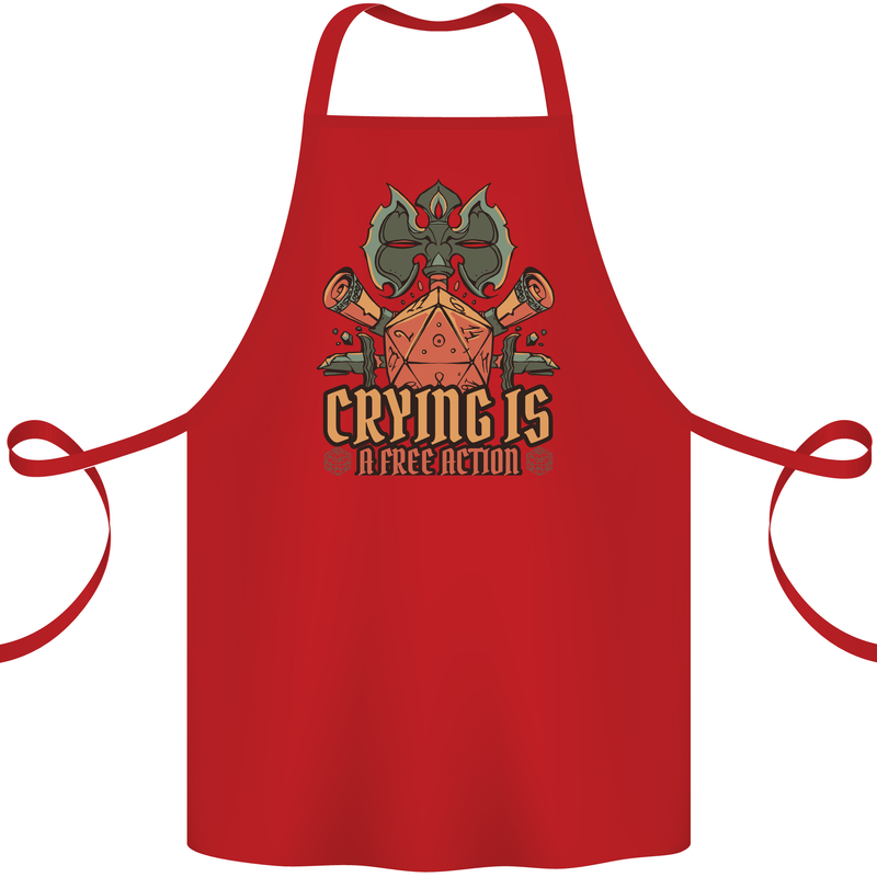 RPG Role Playing Games Crying Free Action Cotton Apron 100% Organic Red
