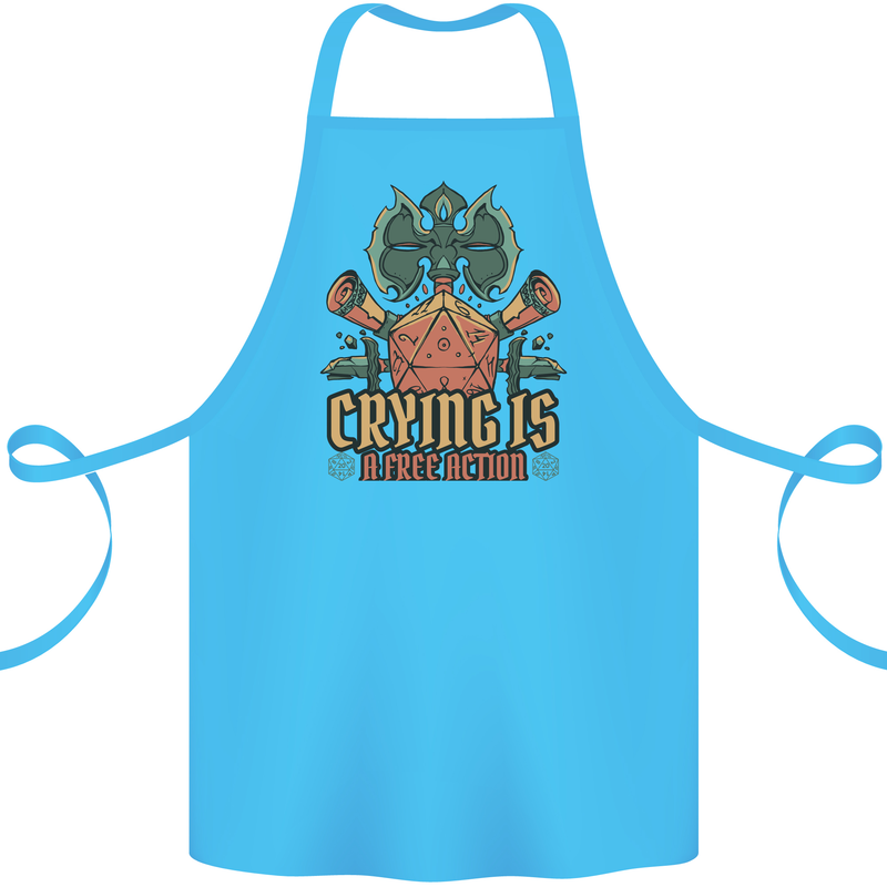 RPG Role Playing Games Crying Free Action Cotton Apron 100% Organic Turquoise