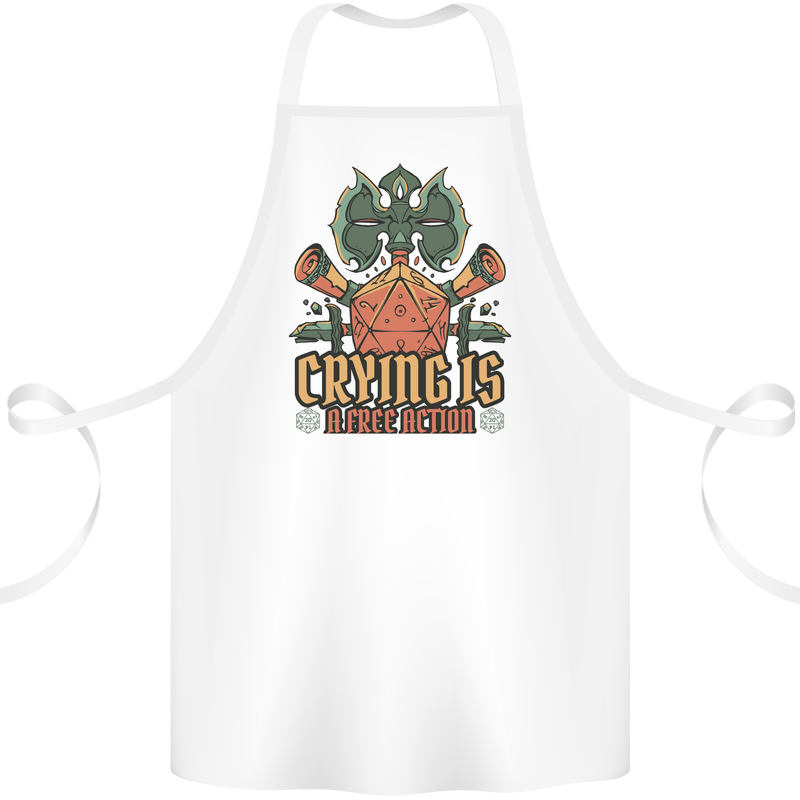 RPG Role Playing Games Crying Free Action Cotton Apron 100% Organic White