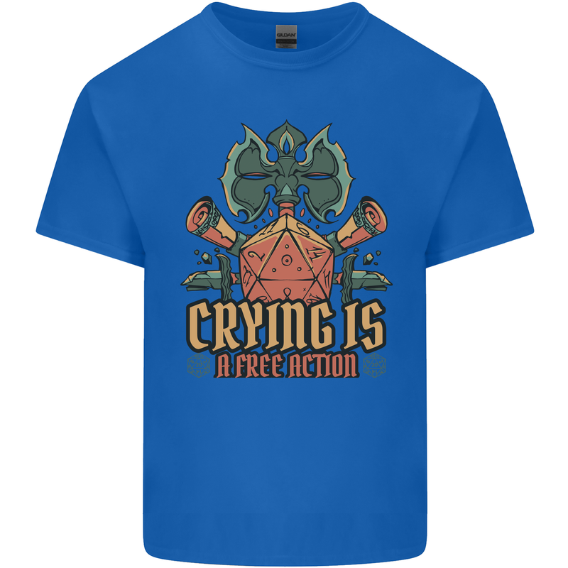 RPG Role Playing Games Crying Free Action Kids T-Shirt Childrens Royal Blue
