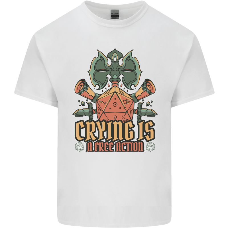 RPG Role Playing Games Crying Free Action Kids T-Shirt Childrens White